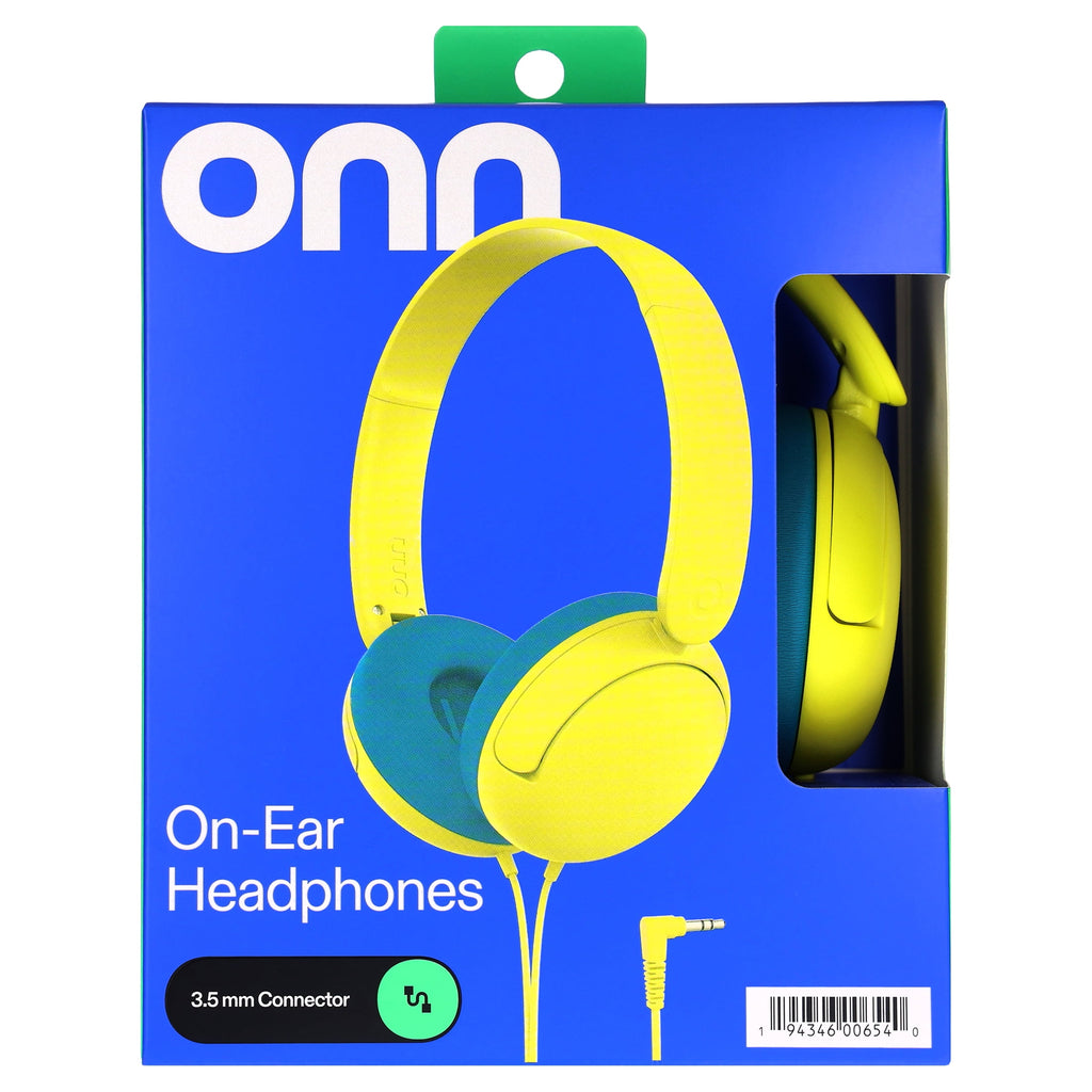 onn On-Ear Headphones with 3.5 mm Connector, Pink