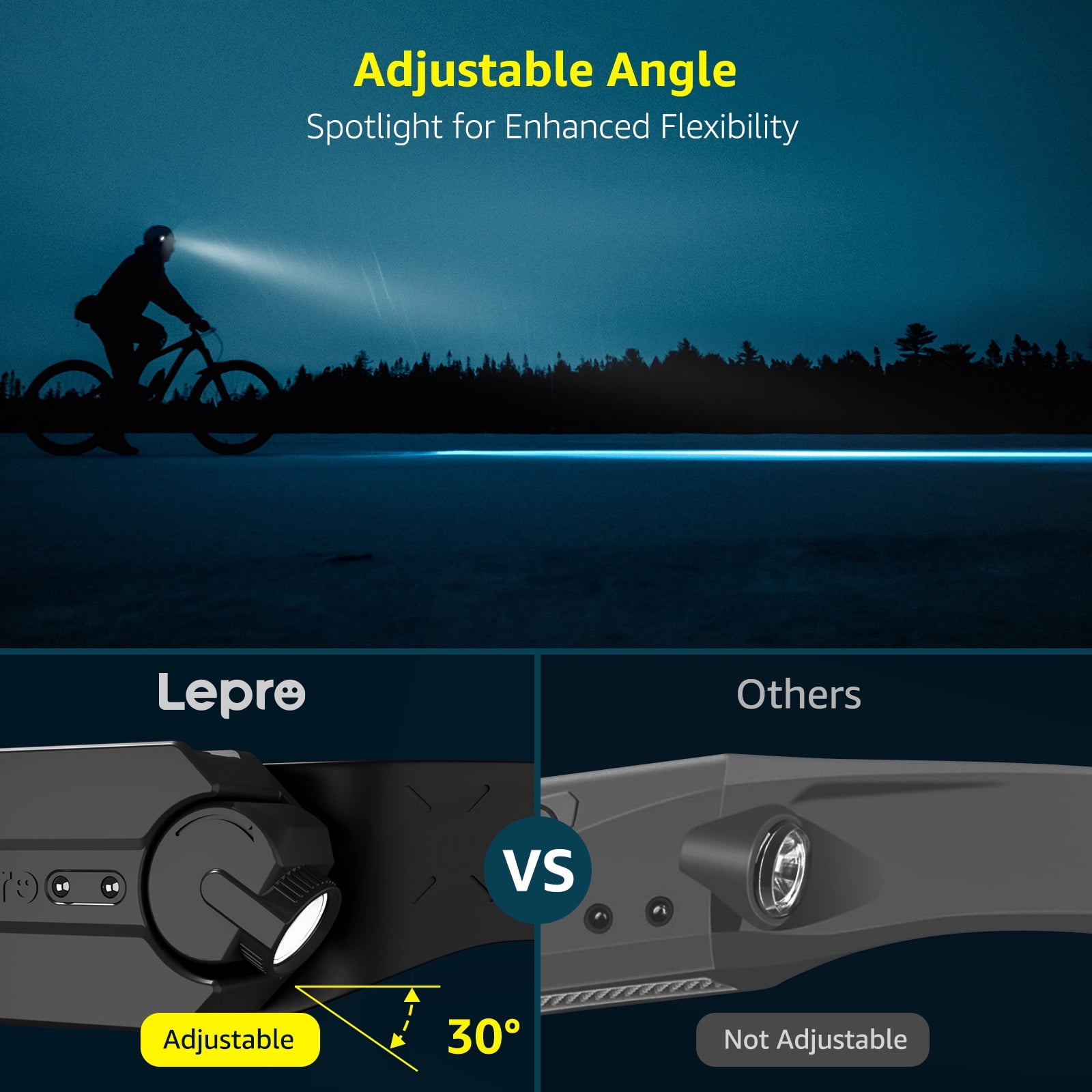 Lepro Headlamp Rechargeable 2PCS, 230° Wide Beam Head Lamp LED with Motion Sensor for Adults - Camping Accessories Gear, Waterproof Headlight for Camping, Hiking, Running
