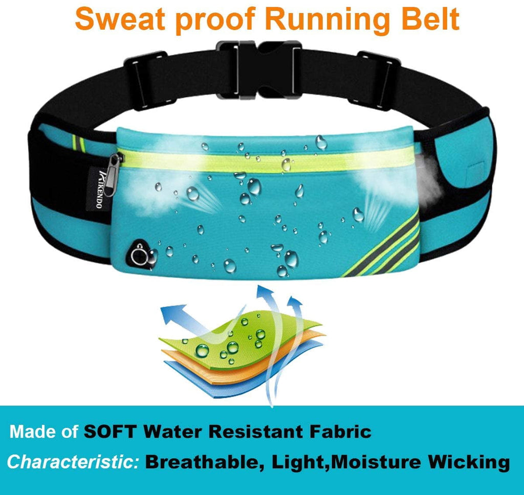 Slim Running Belt Fanny Pack,Waist Pack Bag for Hiking Cycling Workout,Reflective Runners Belt Jogging Pouch,Travelling Money Phone Holder for Running Gear Accessories