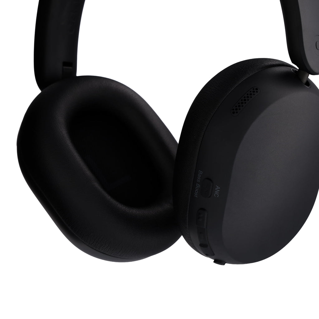 onn Hushbyte Wireless Over-Ear Headphones, Black