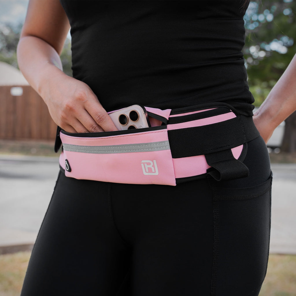 RunUnited Waist Pack for Running, Hiking & Gym - Waterproof Running Accessory w/ Phone Holder & Reflective Stripe, Color: Yellow