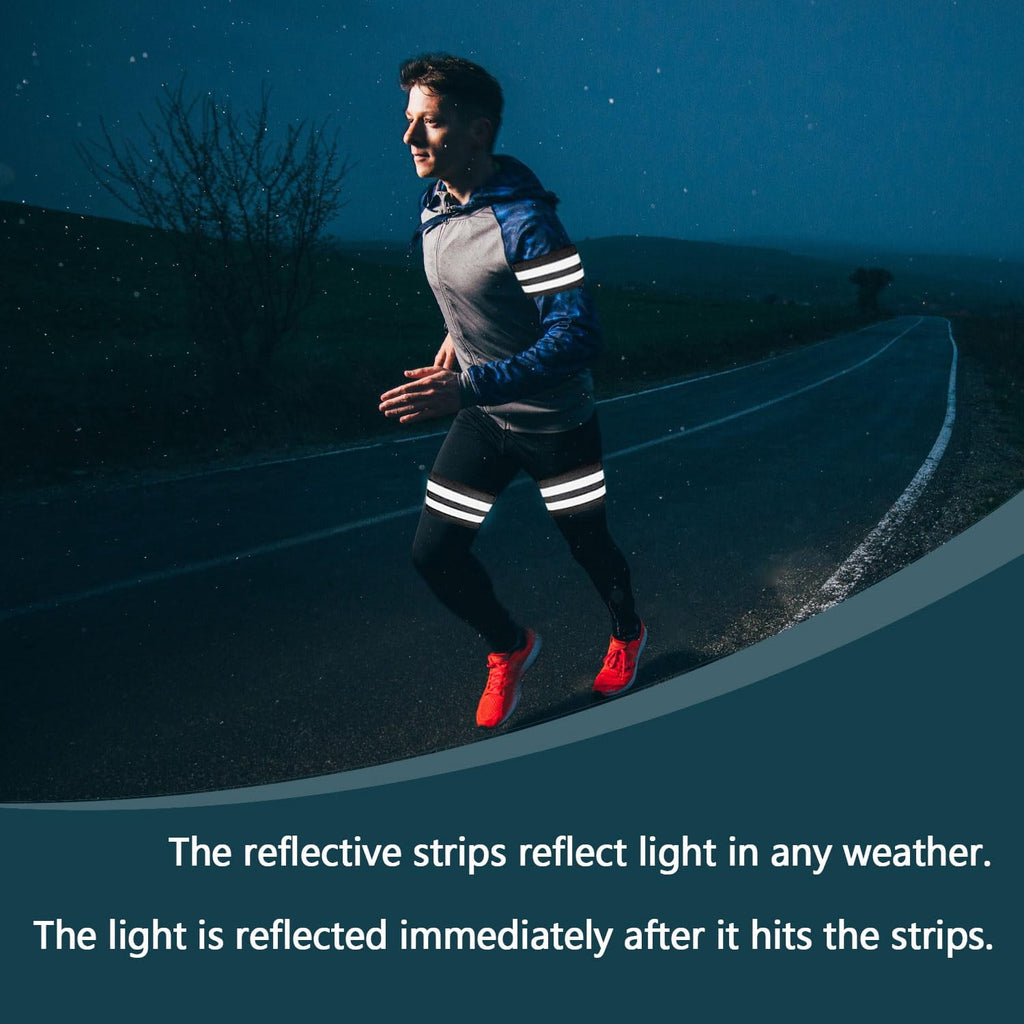 6 Pieces Reflective Strips Reflective Running Gear Reflective Armbands Flexible Reflective Strips Reflective Arm Bands Adults For Running Jogging Hiking Walking
