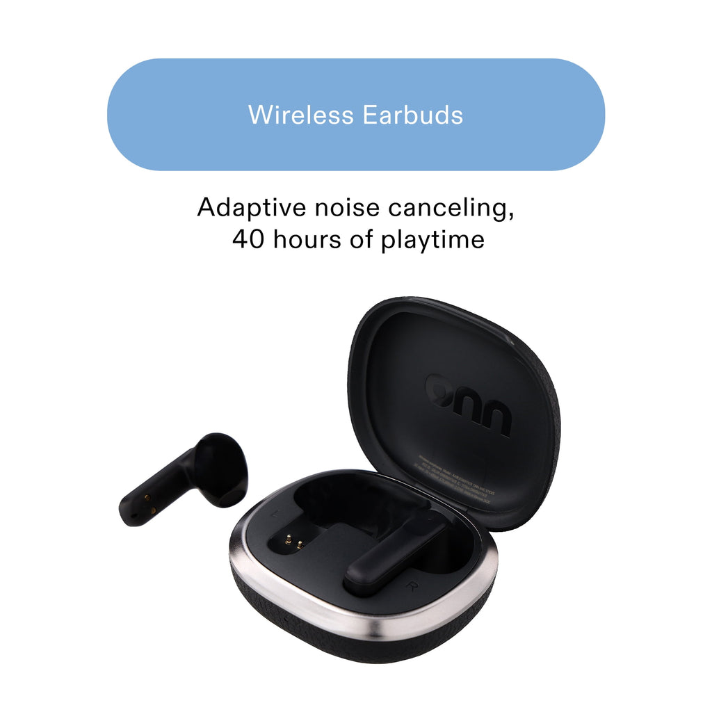 onn Hushbyte Wireless Earbuds, White