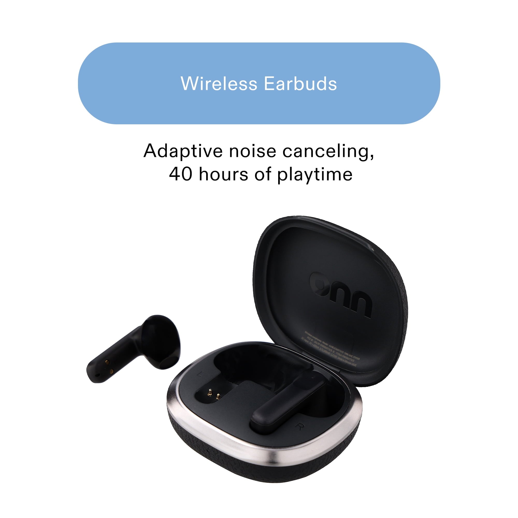 onn Hushbyte Wireless Earbuds, White