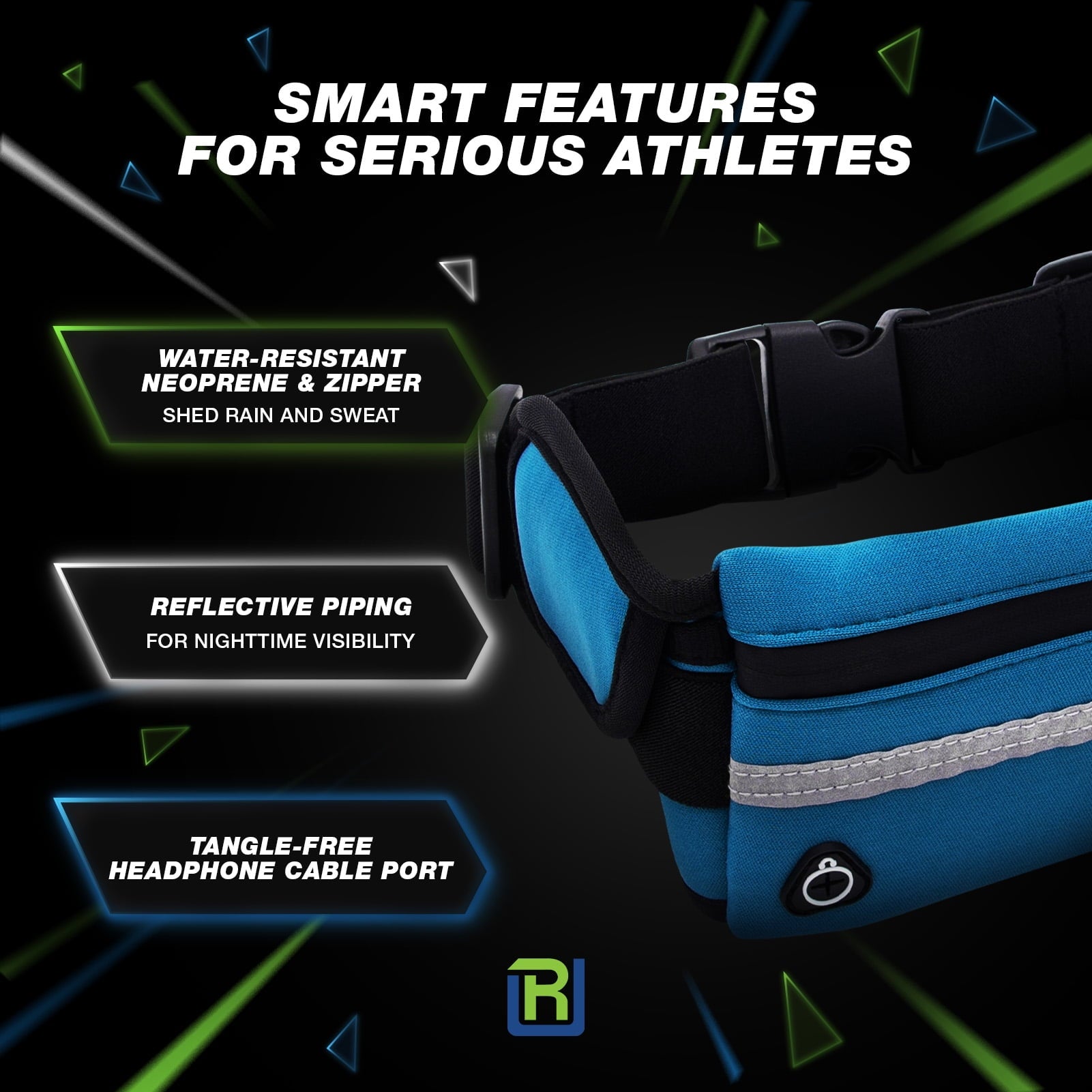 RunUnited Waist Pack for Running, Hiking & Gym - Waterproof Running Accessory w/ Phone Holder & Reflective Stripe, Color: Yellow