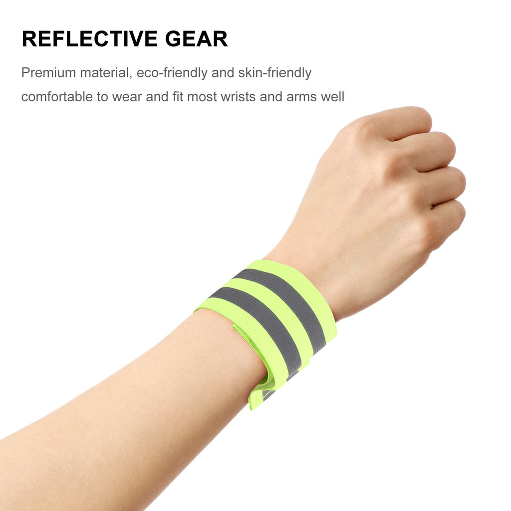 HONITANO 8 Pieces Reflective Armband Polyester Night Running Gear for Men Women Runners Cyclists Safety Warning