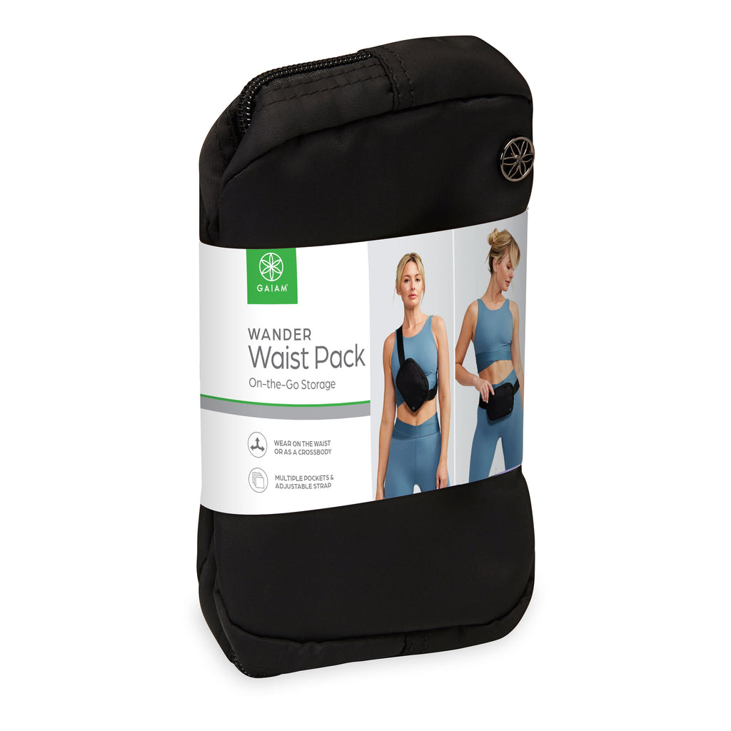 Gaiam Wander Waist pack, Black, on Waist, Adult