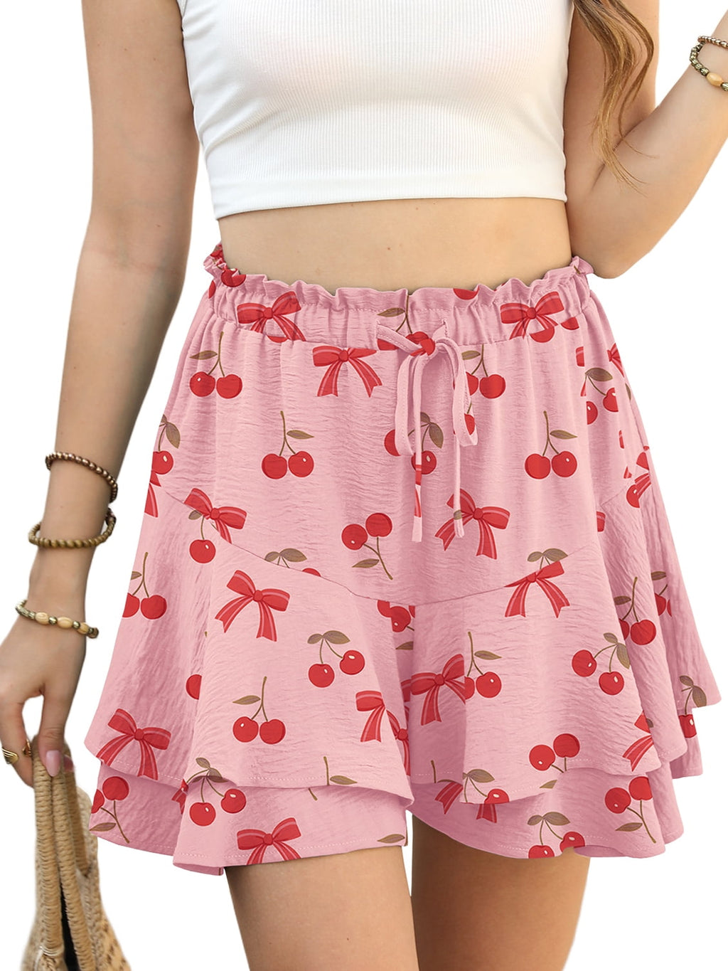 Cueply Flowy Shorts for Women Mini Tennis Skirt Ruffle Tiered Skorts Running Workout Sports Shorts