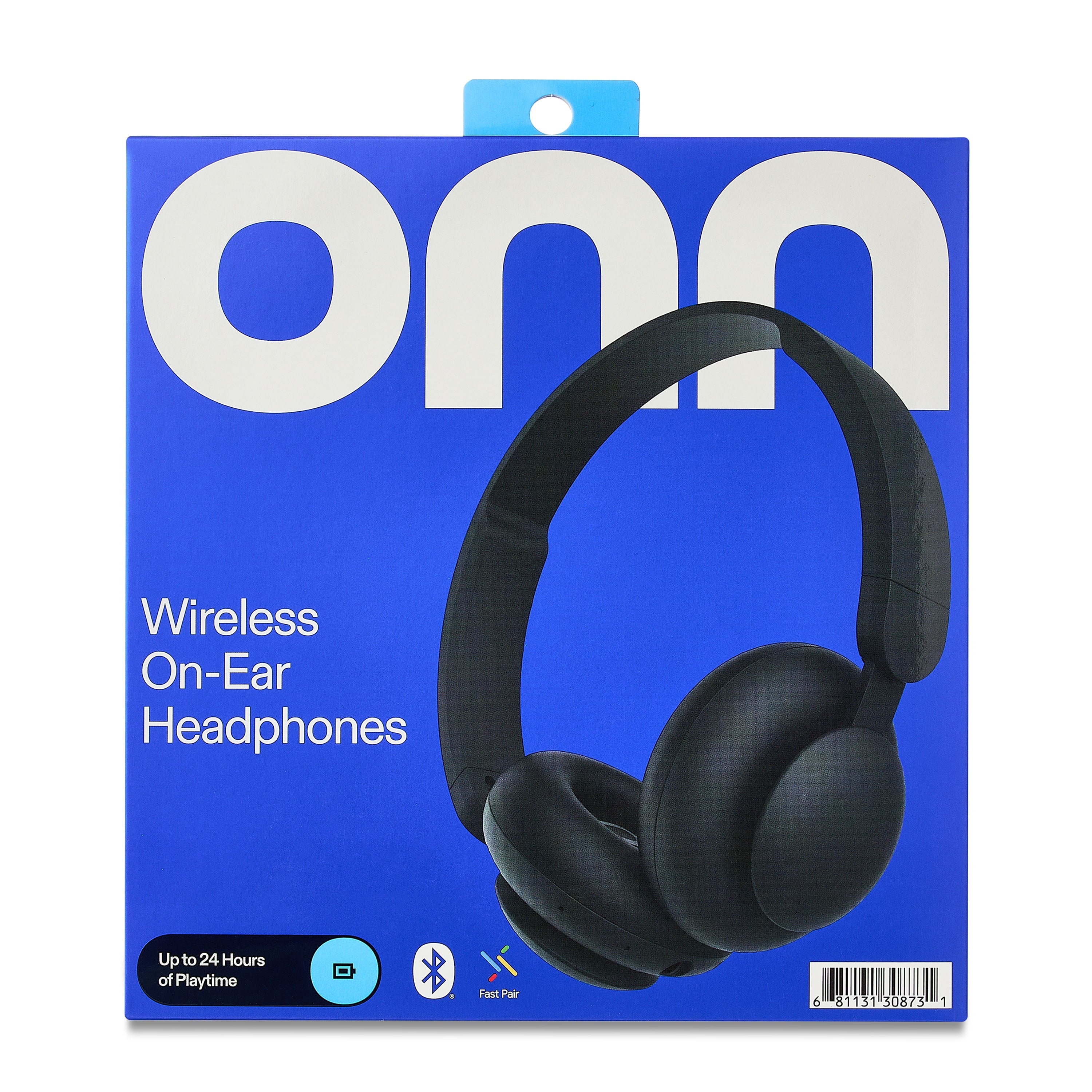 onn Wireless On-ear Headphones with Bluetooth, Black