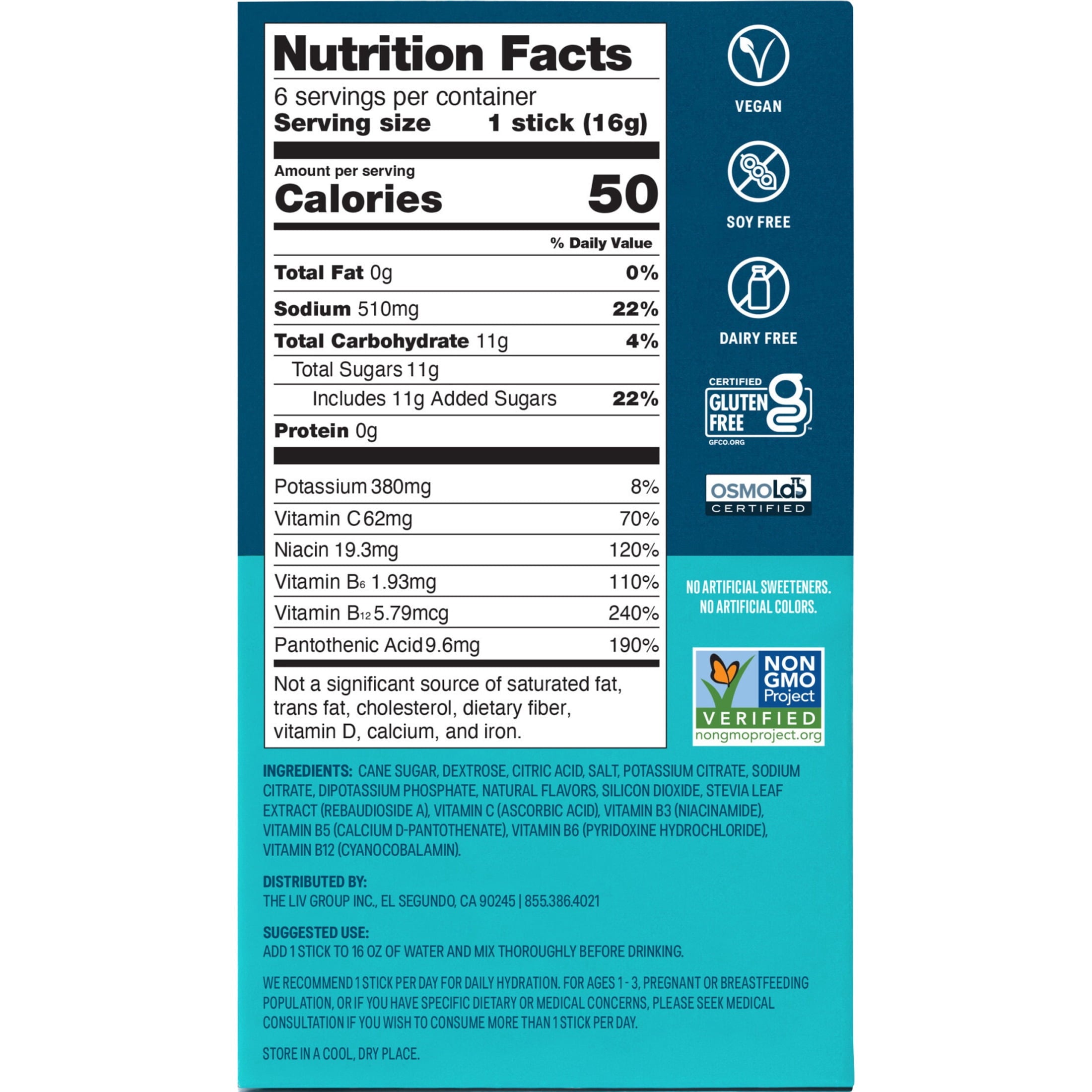 Liquid I.V.® Arctic Raspberry Hydration Multiplier® Powdered Electrolyte Drink Mix, 6 Count Packets