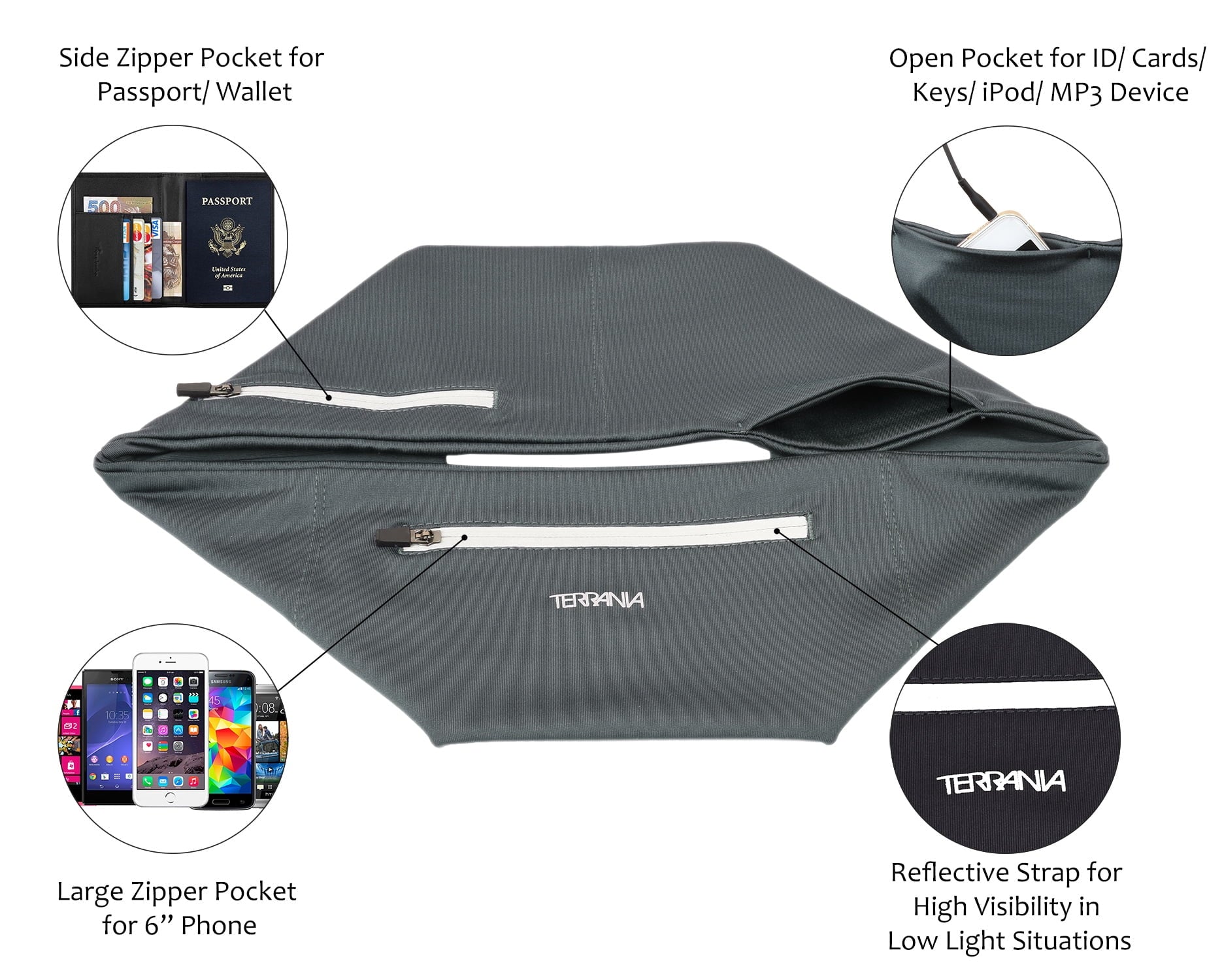 Sports Running Belt Waist Bum Bag Fitness Jogging Cycling Phone Pouch Fanny Pack
