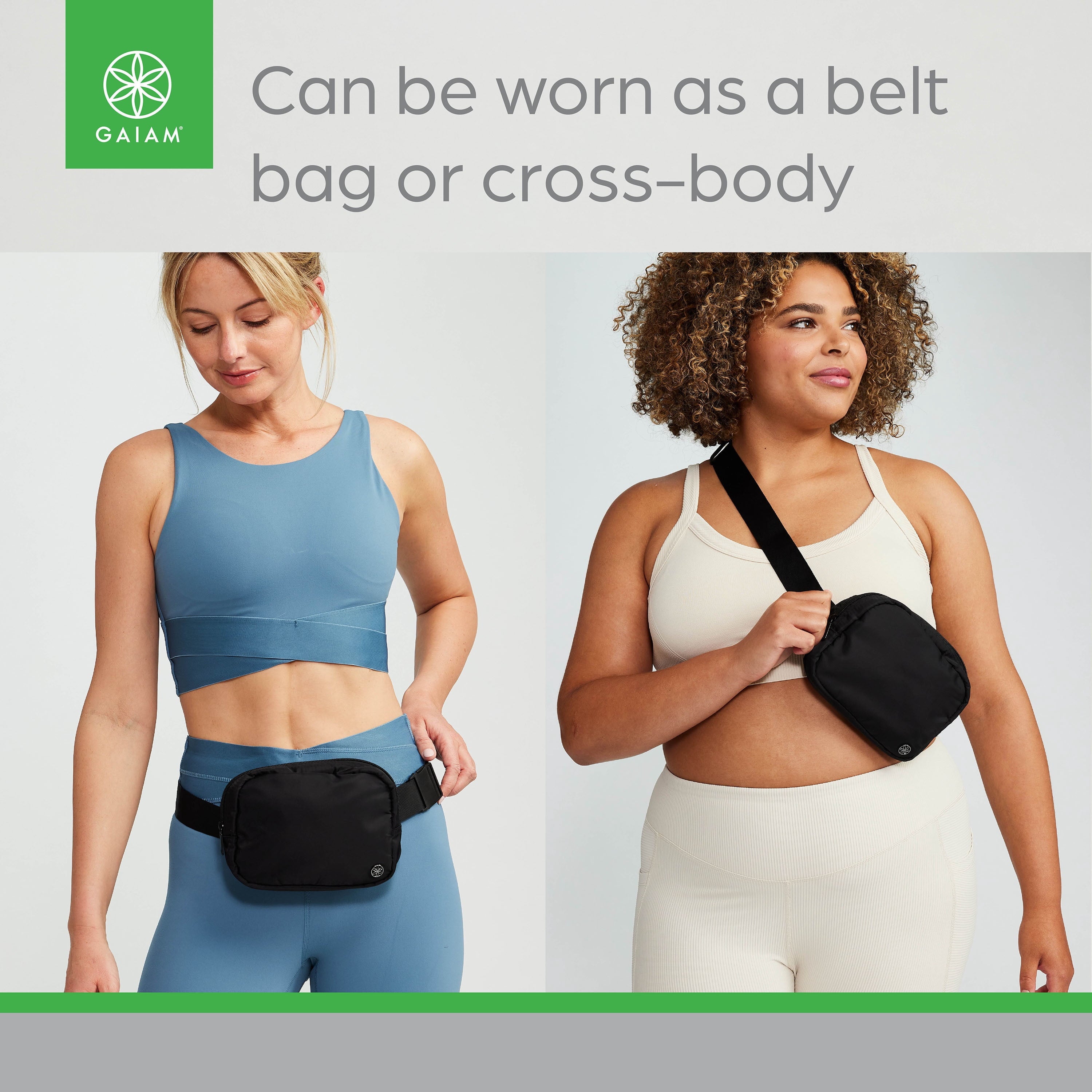 Gaiam Wander Waist pack, Black, on Waist, Adult