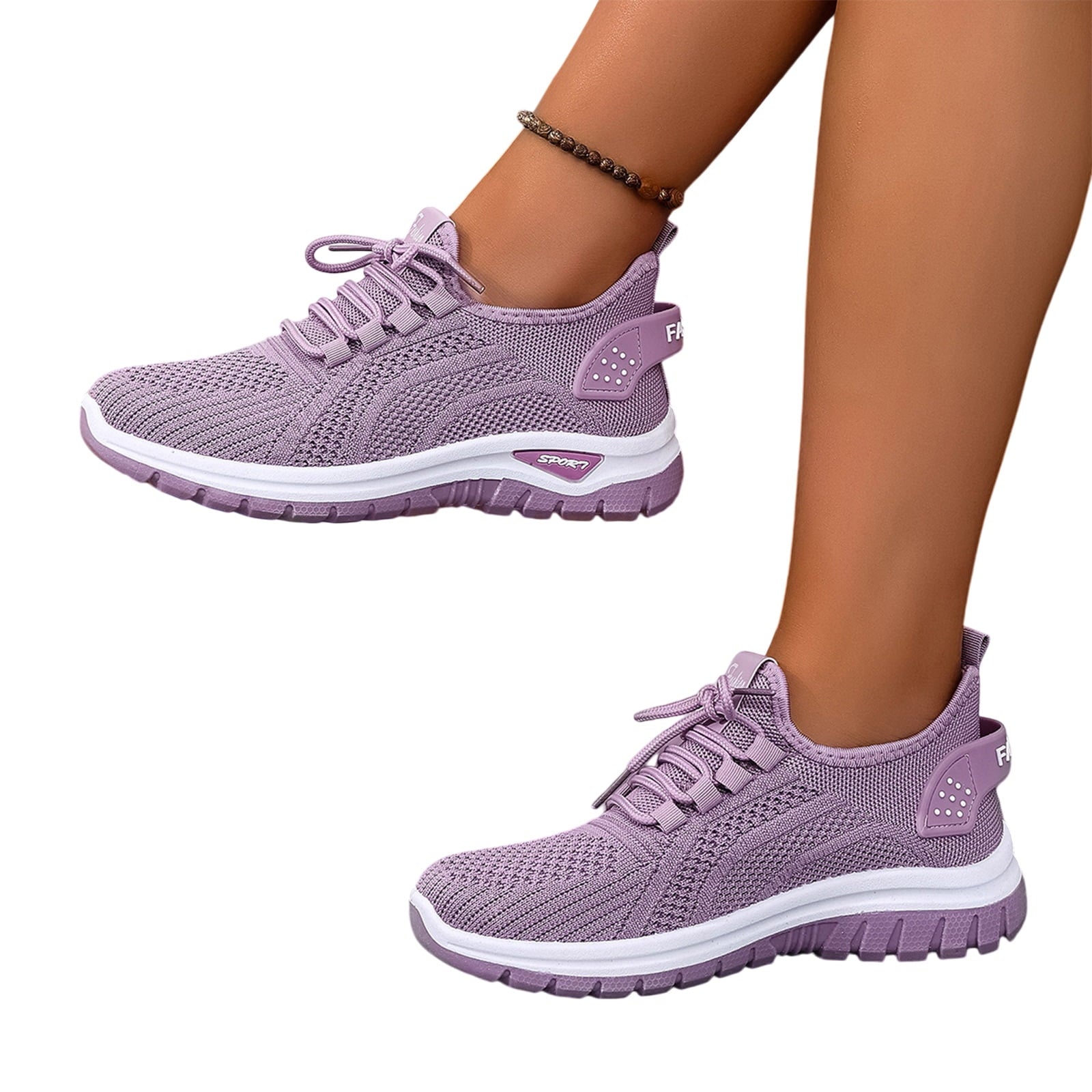 Domuza Women's Slip-On Walking Shoes, Lightweight Orthopedic Athletic Sneakers with Arch Support, Perfect for Work, Travel, Gym and Daily Sports Purple 9（EU-42）
