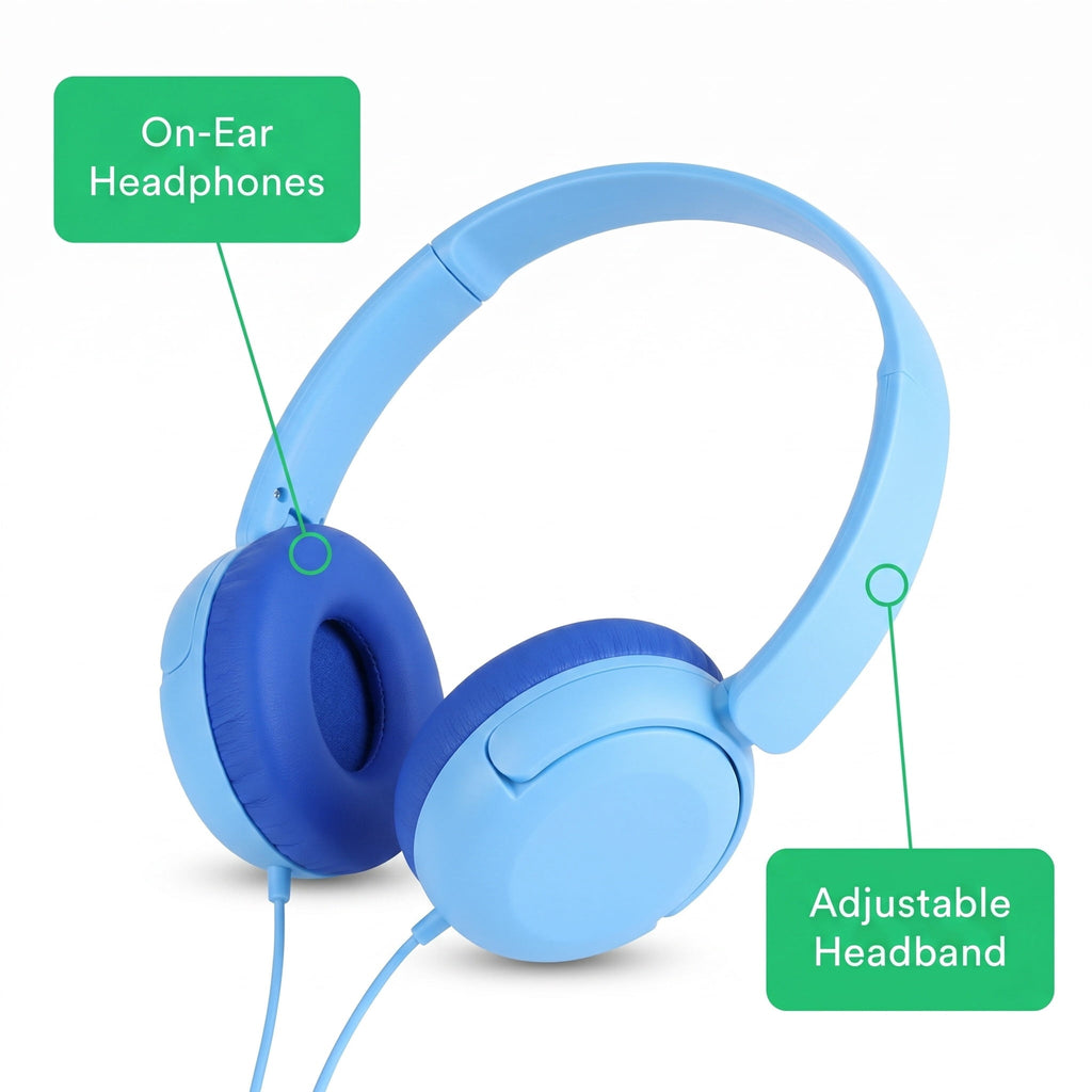 onn On-Ear Headphones with 3.5 mm Connector, Pink