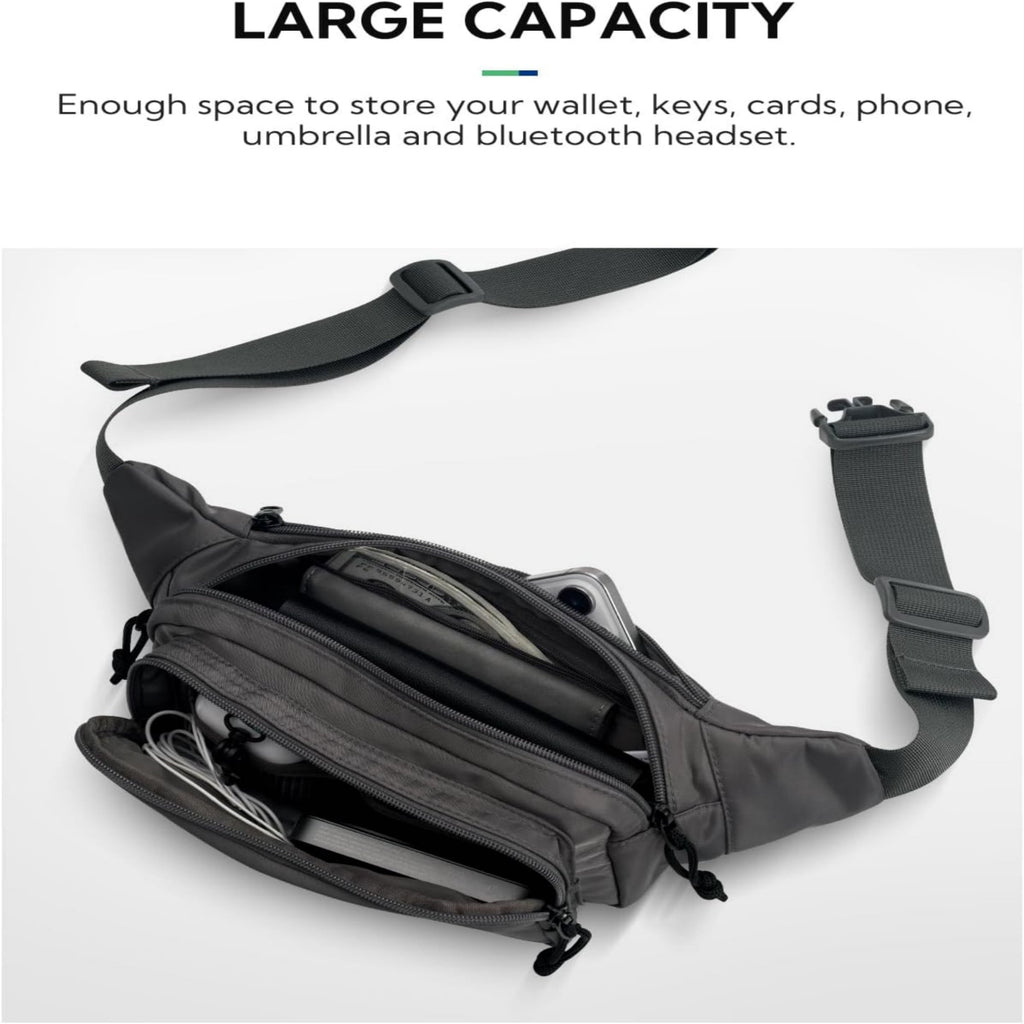 WATERFLY Unisex Large Capacity Walking Travel Nylon Fanny Pack Waist Bag,Yellow