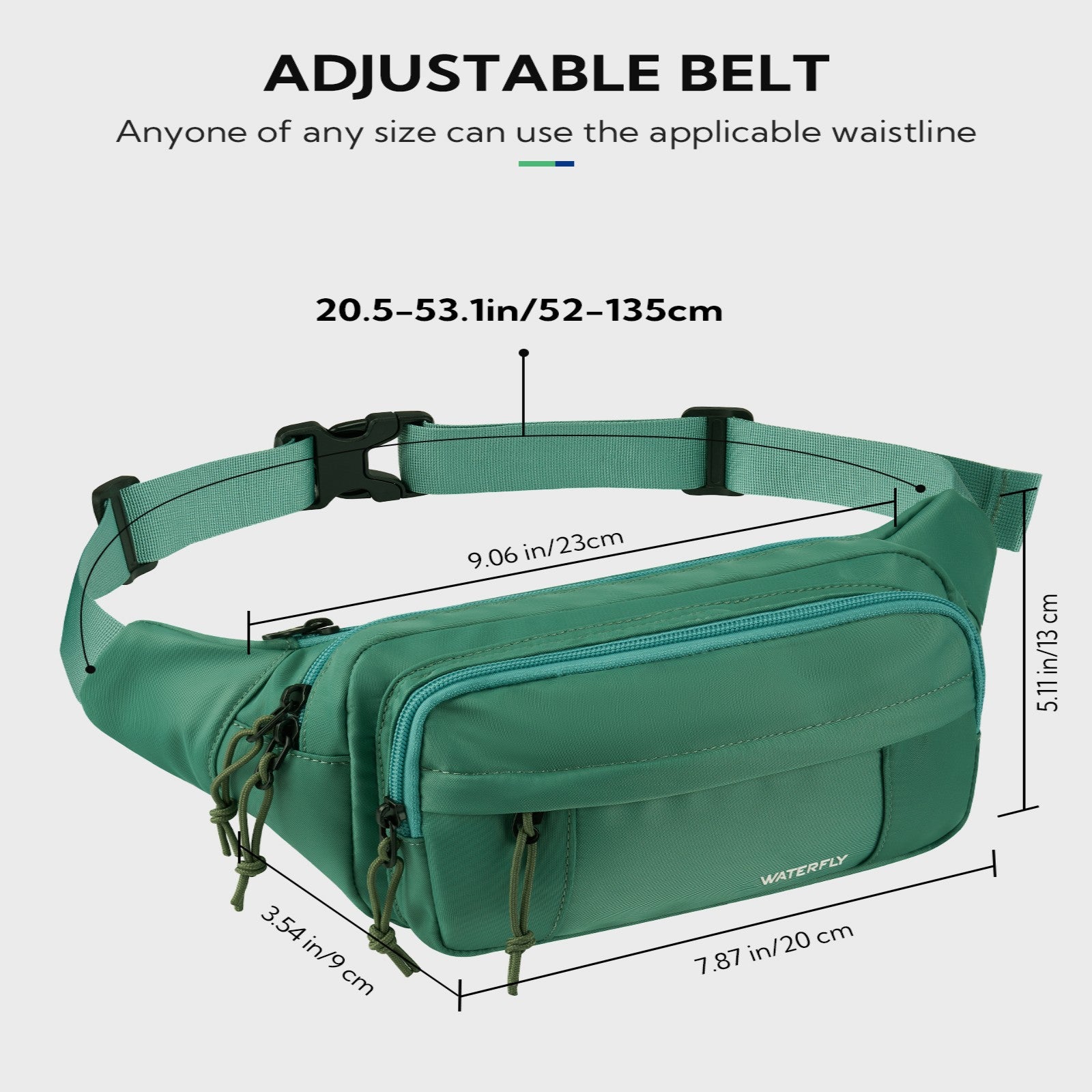 WATERFLY Unisex Large Capacity Walking Travel Nylon Fanny Pack Waist Bag,Yellow