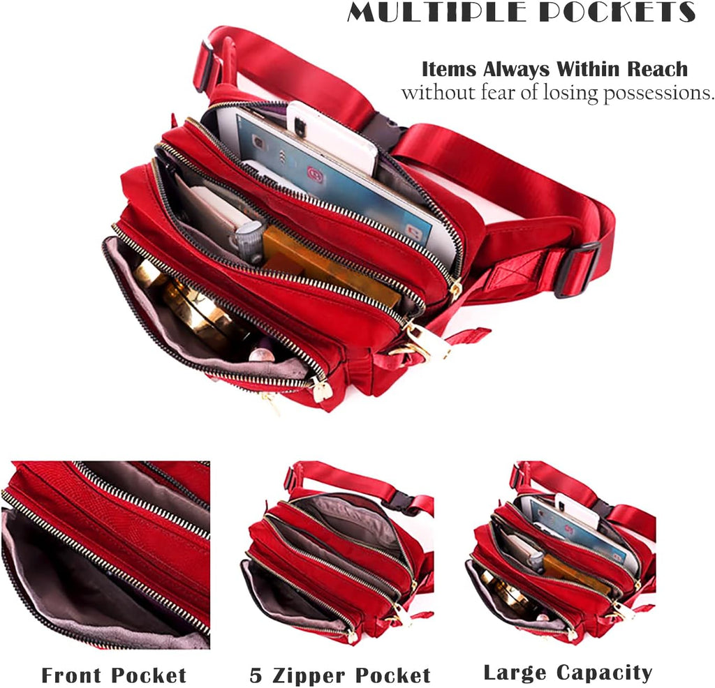 Extra Large Fashion Fanny Pack for Men Women, Waist Bag for Waterproof Hiking Running Biking Gym Outdoor Sports Travel Belt Bag