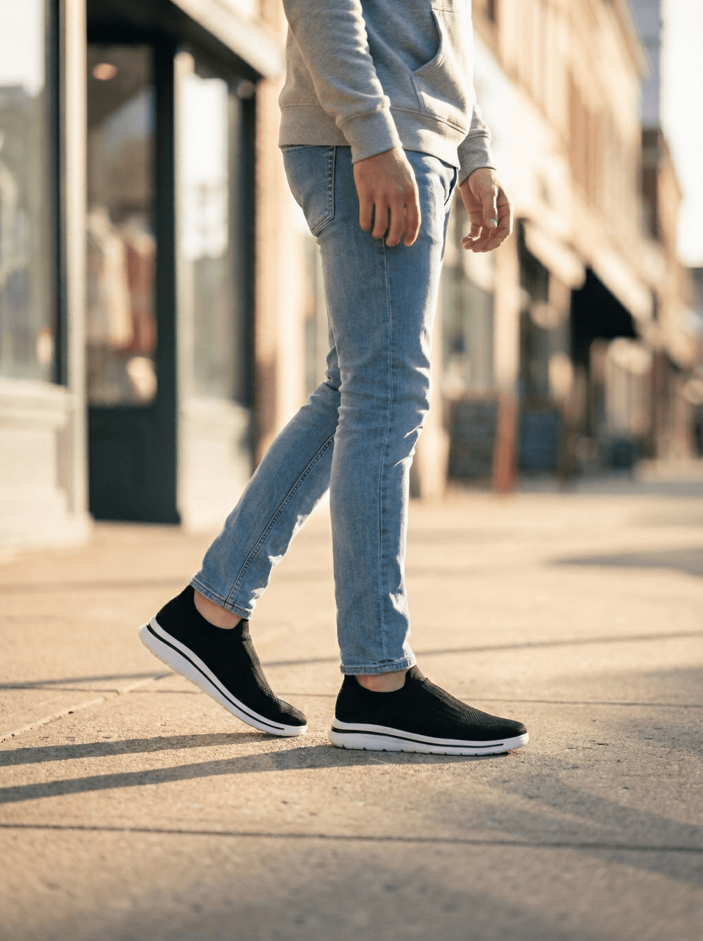 Unisex Sock Walking Shoes Wide Toe Box Slip-on Mens Running Shoe Womens Lightweight Casual Fashion Sneakers Black 8Women/6Men