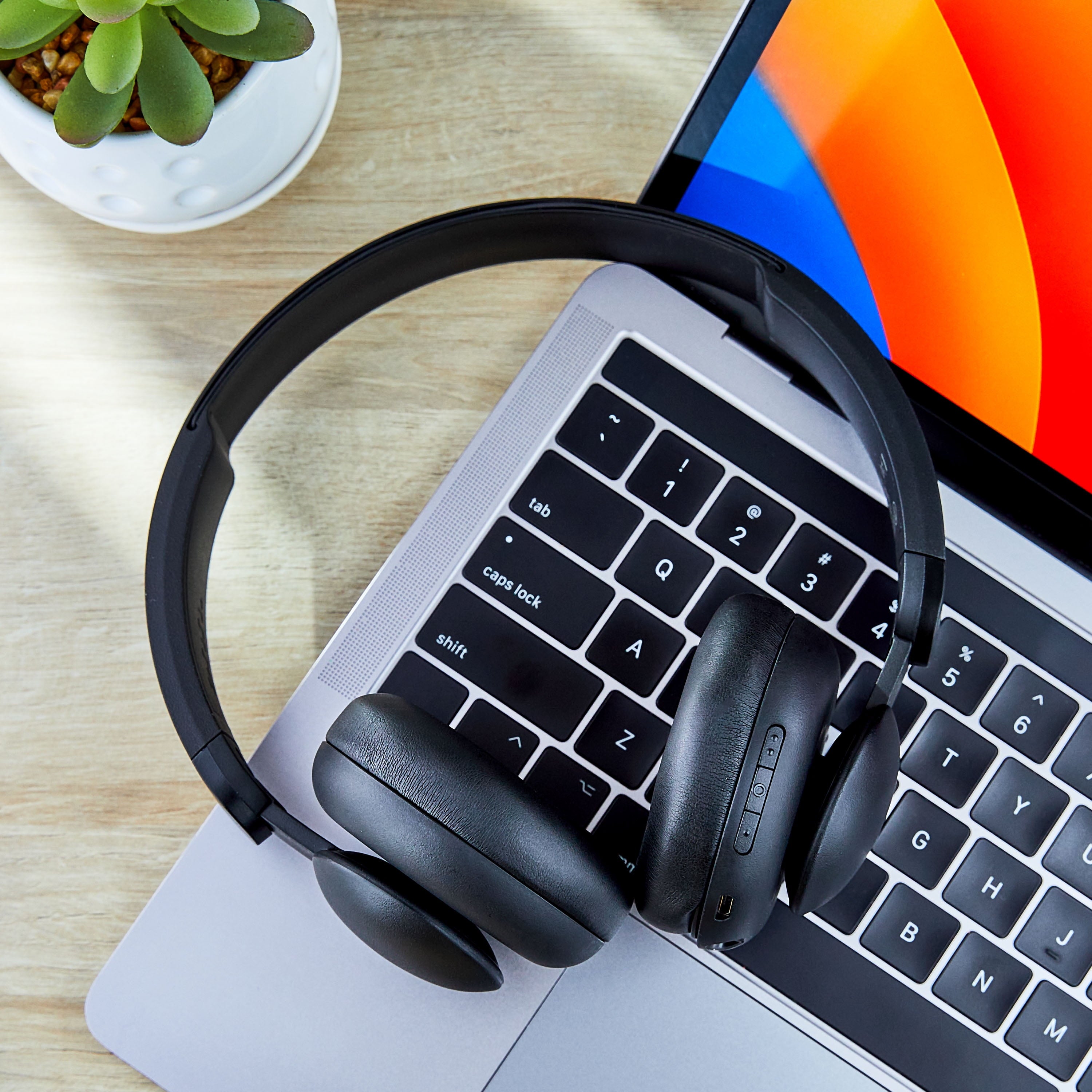 onn Wireless On-ear Headphones with Bluetooth, Black