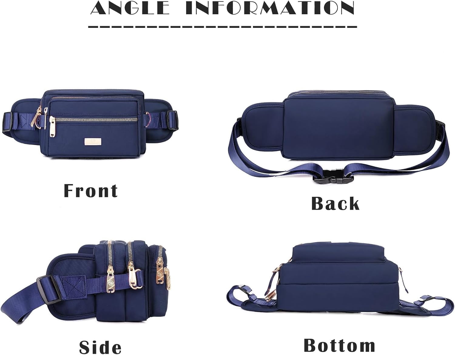 Extra Large Fashion Fanny Pack for Men Women, Waist Bag for Waterproof Hiking Running Biking Gym Outdoor Sports Travel Belt Bag