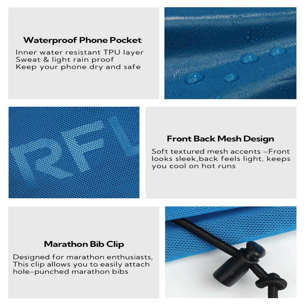 WATERFLY Unisex Adjustable Sports Jogging Fitness Nylon Running Waist Belt Band,Black