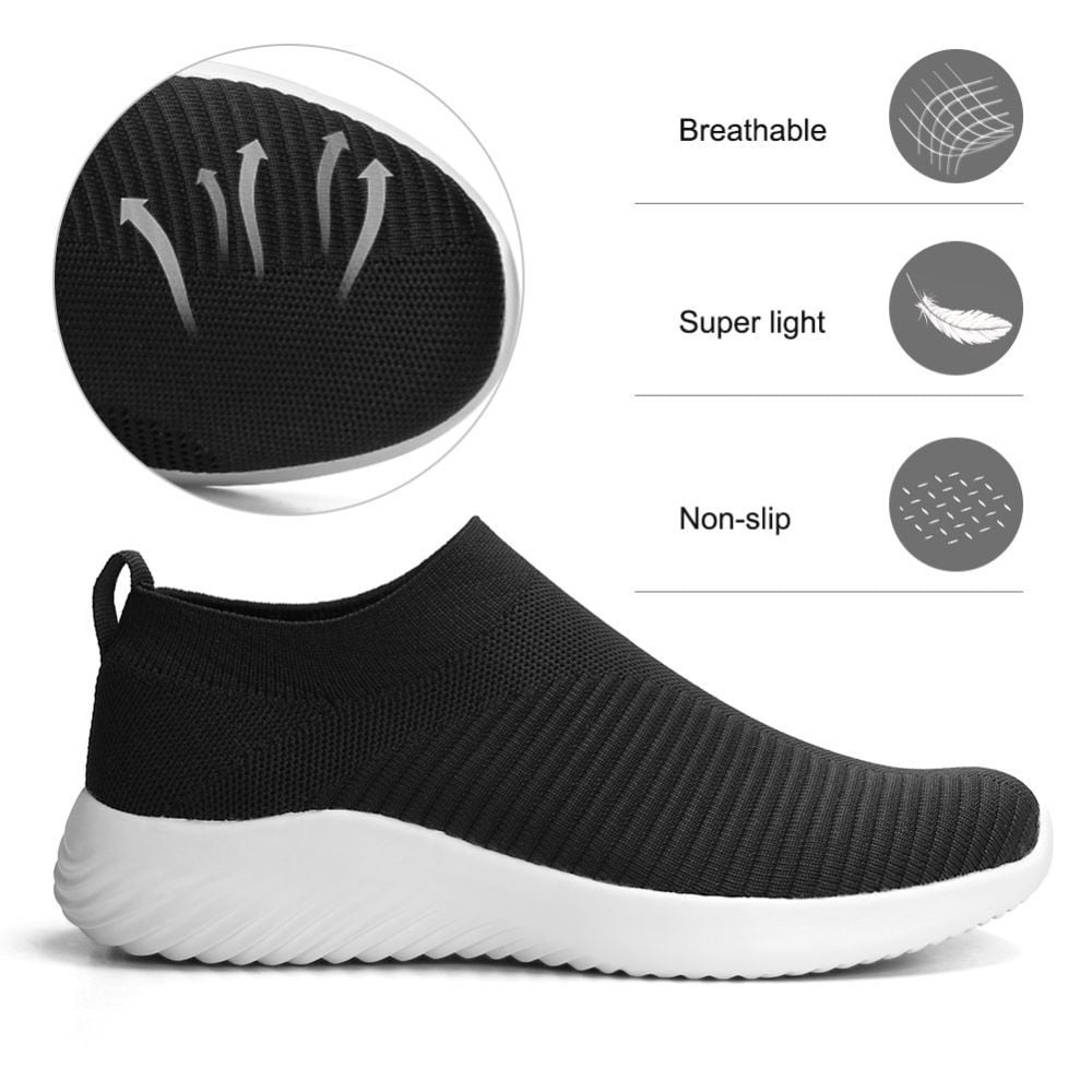 Ablanczoom Womens Sneakers Running Shoes Slip-on Fitness Sports Walking Tennis Flats