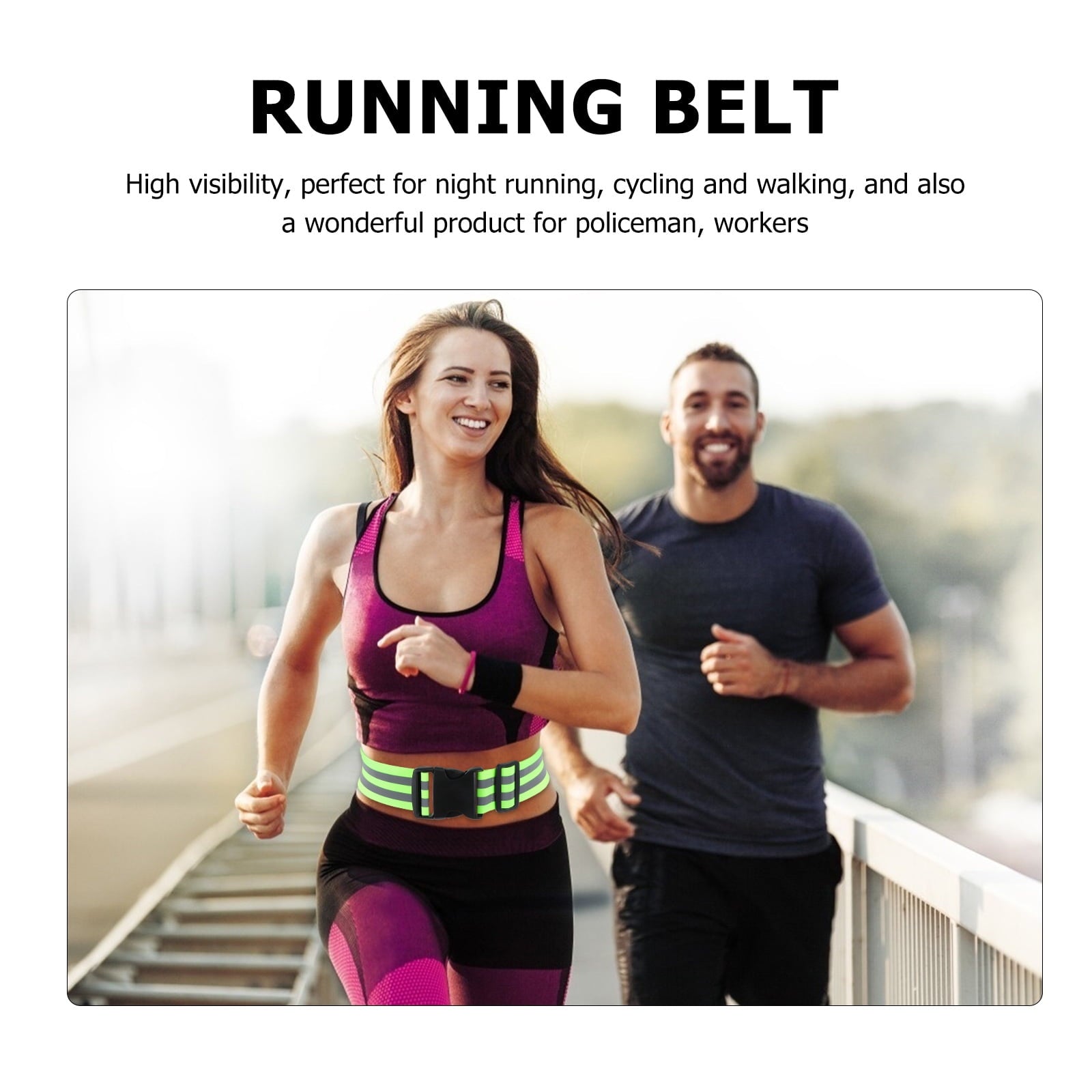 MERRYHAPY Reflective Safety Arm Bands for Night Running, Cycling & Walking, Green Synthetic Material, 2 Pack