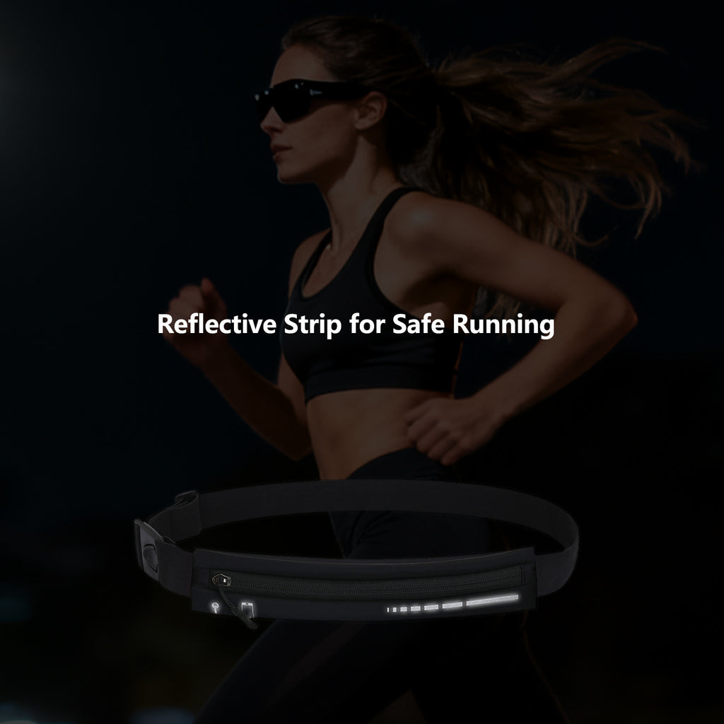 Entchin Slim Running Belt for Women Men, Runners Fanny Pack Phone Holder, Running Waist Bag for Workout
