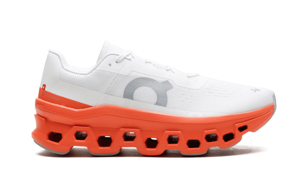 ON RUNNING WOMENS On Cloudmonster 2 Womens "White Flame" 61.97724 61.97724 from Stadium Goods