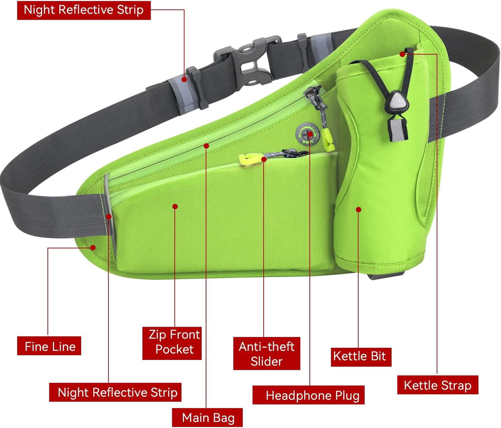 Running Belt Hydration Waist Pack with Water Bottle Holder for Men&Women Outdoor Sports (Black)
