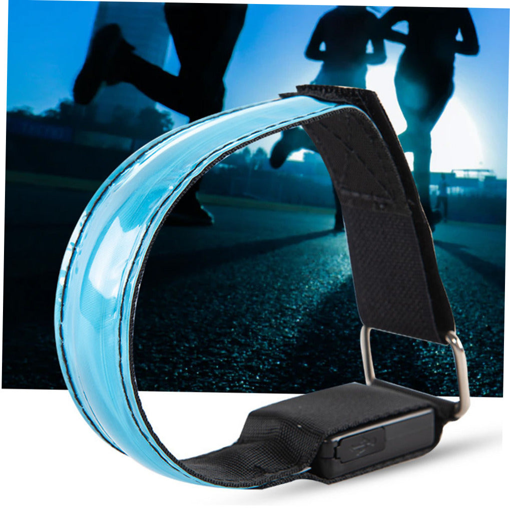 Milisten 2Pcs Adjustable Blue Nylon LED Armband Reflective Safety Gear for Running
