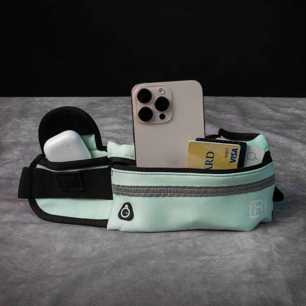RunUnited Waist Pack for Running, Hiking & Gym - Waterproof Running Accessory w/ Phone Holder & Reflective Stripe, Color: Yellow