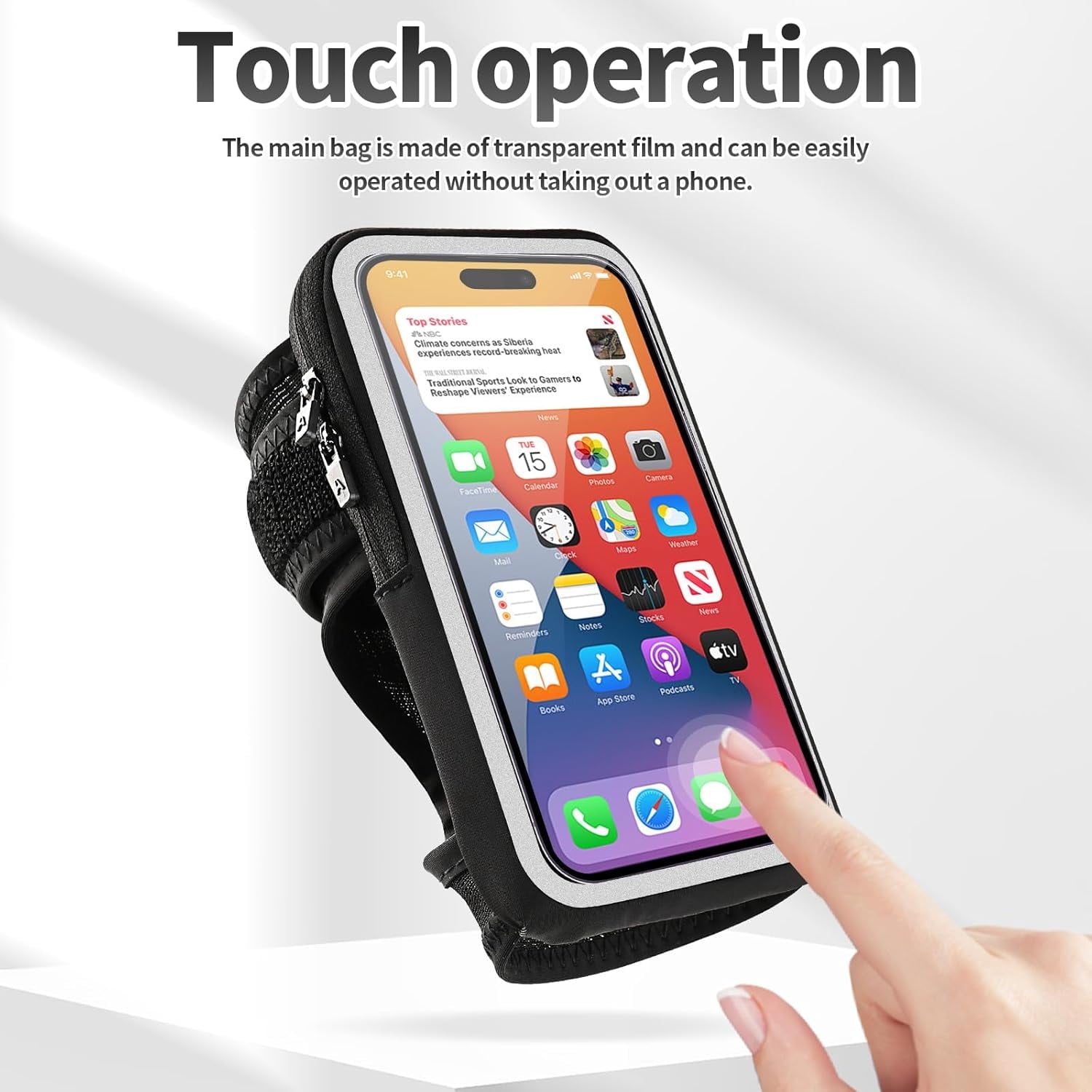 Emlimny Wristband Phone Holder for Running,Forearm Armbands, 7" Running Armband with Card Slot Compatible for iPhone Pro Max Plus (16/15/14/13/12/11/X/XR), Compatible for Galaxy S24/S10