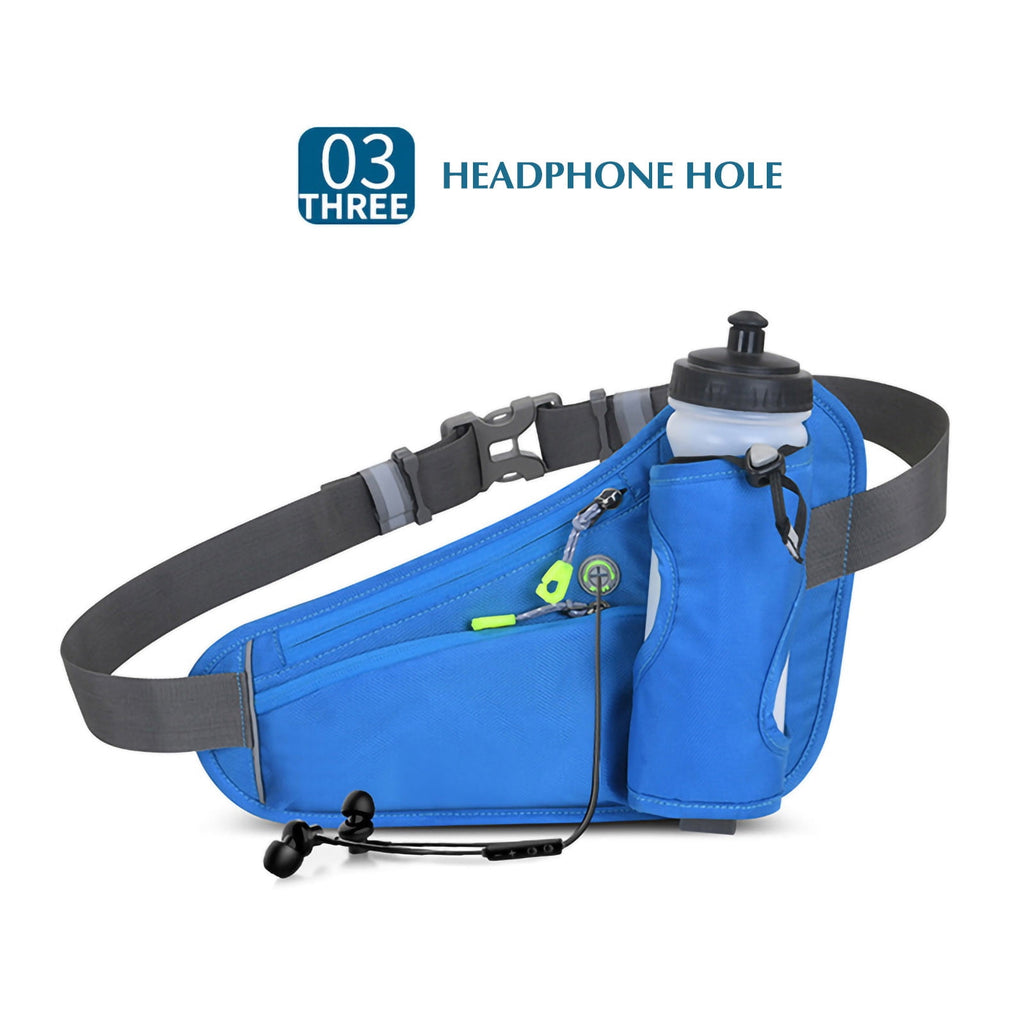 Running Water Bottle Hydration Belt with Water Bottle Holder Hiking Walking Waist Pack Adjustable Pack Compatible for Phone Waistband Outdoor Running Belt