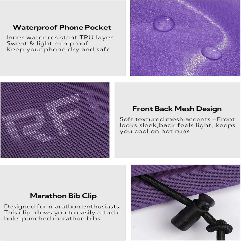 WATERFLY Unisex Adjustable Sports Jogging Fitness Nylon Running Waist Belt Band,Black