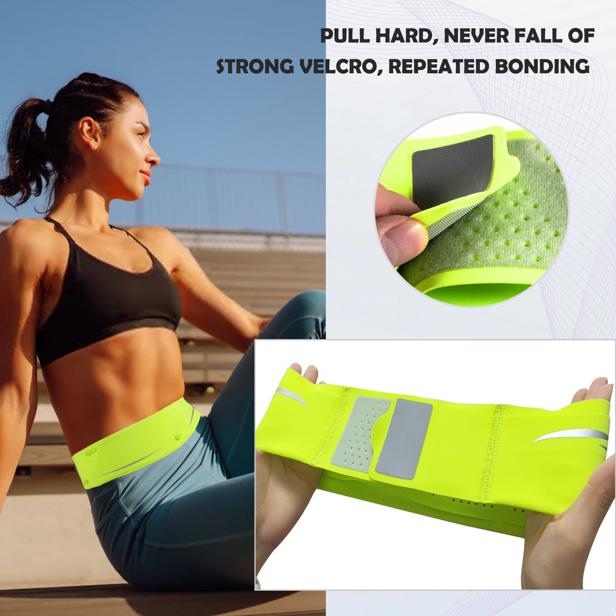 LUXMO Slim Running Belt for Men & Women, Adjustable Waist Pack for Phone