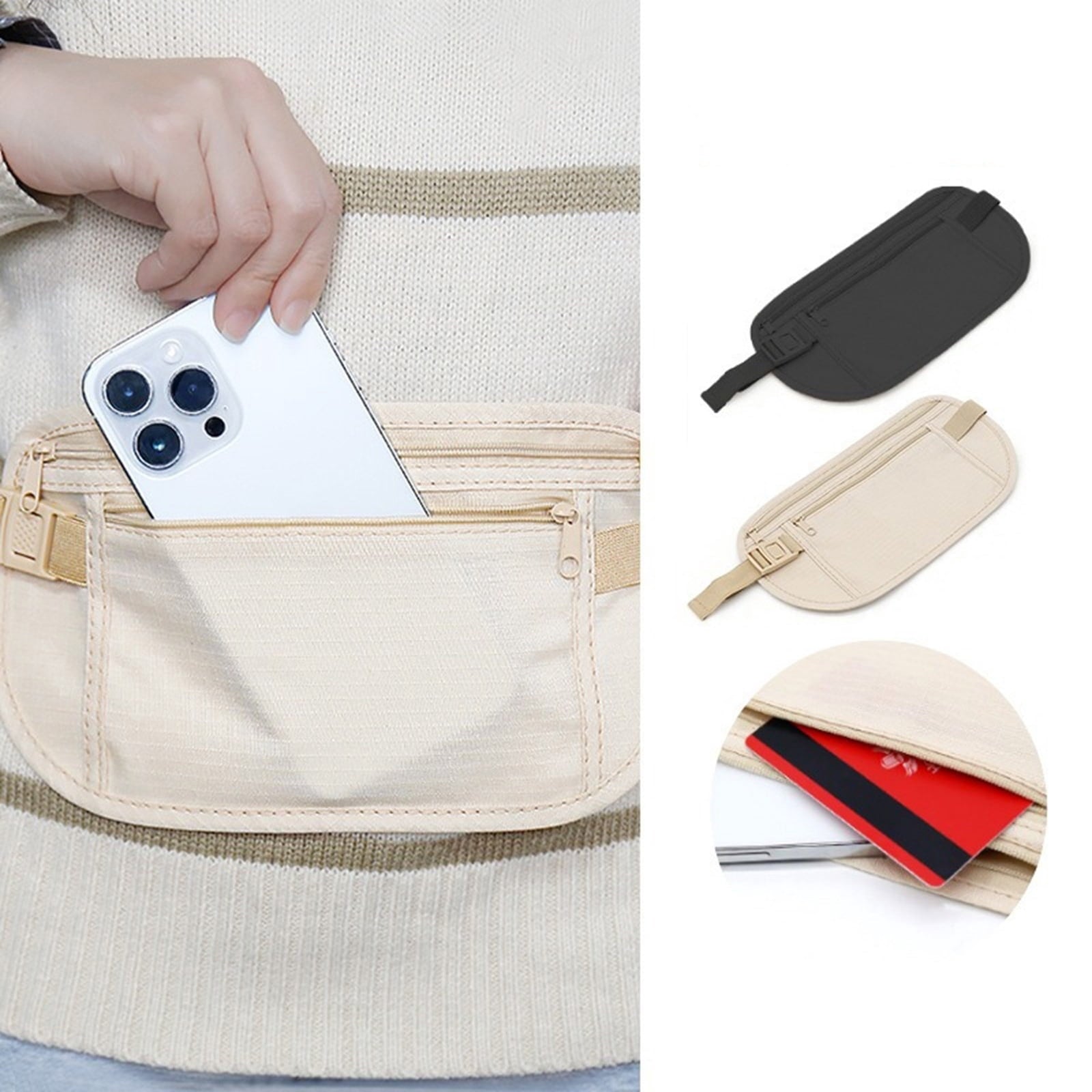 Thin Running Belt Fannys Pack Runners Phone Holder Waist Bag,Travelling Money Phone Holder Running Gear Accessories