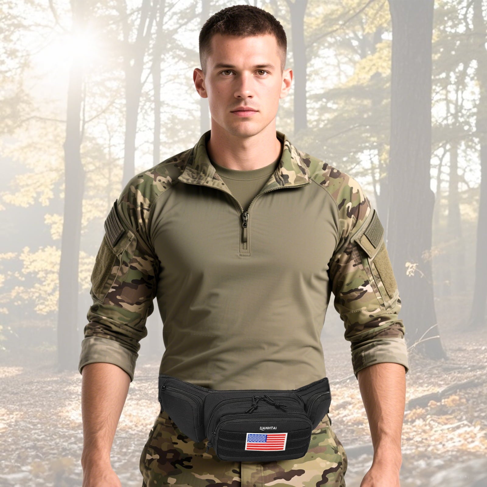 Waist Pack Bag Fanny Pack for Men&Women Hip Bum Bag with Adjustable Strap, Large Capacity Waist Wallet Bag for Traveling Casual Running Hiking Cycling