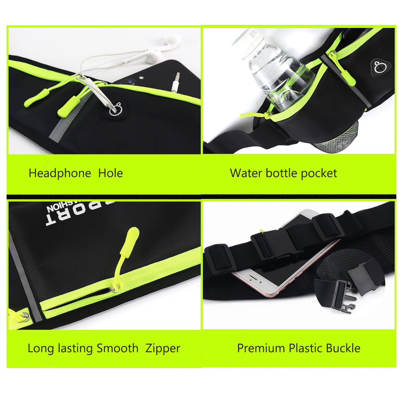 Entchin Slim Running Belt for Women Men, Runners Fanny Pack Phone Holder, Running Waist Bag for Workout