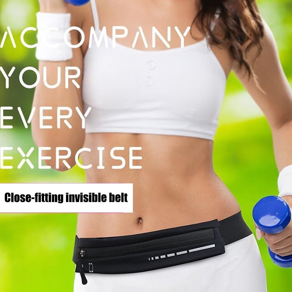 Running Belt Slim Pack for Women Men,Phone Holder Runners Pouch Waist Belt for Workout Jogging,Money Belt Running Gift Gear Accessories,Black,One Size,Fashion (Black)