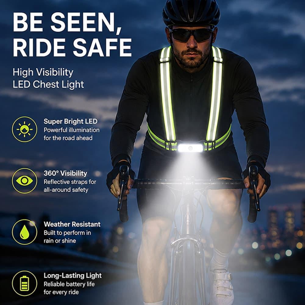 Running Lights for Runners Reflective Vest Night Running Gear LED Safety Lights for Outdoor Jogging Cycling Hiking