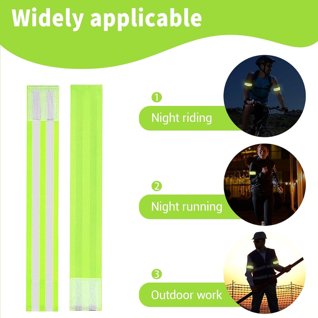 6 packs of reflective ankle straps, reflective bike running wristbands, ankle straps, leg straps, and bike pants cuff clips, can be used as armbands, sports/running equipment accessories