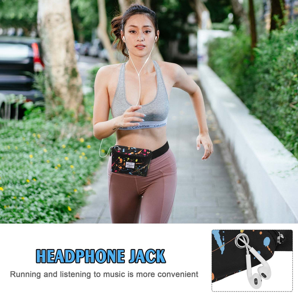 HAWEE Fanny Packs for Women - Slim Yet Spacious Waist Pack with Headphone Cord Access - Lightweight Fannie Hip Bag Great for Hiking, Walking, Biking, Running, Travel