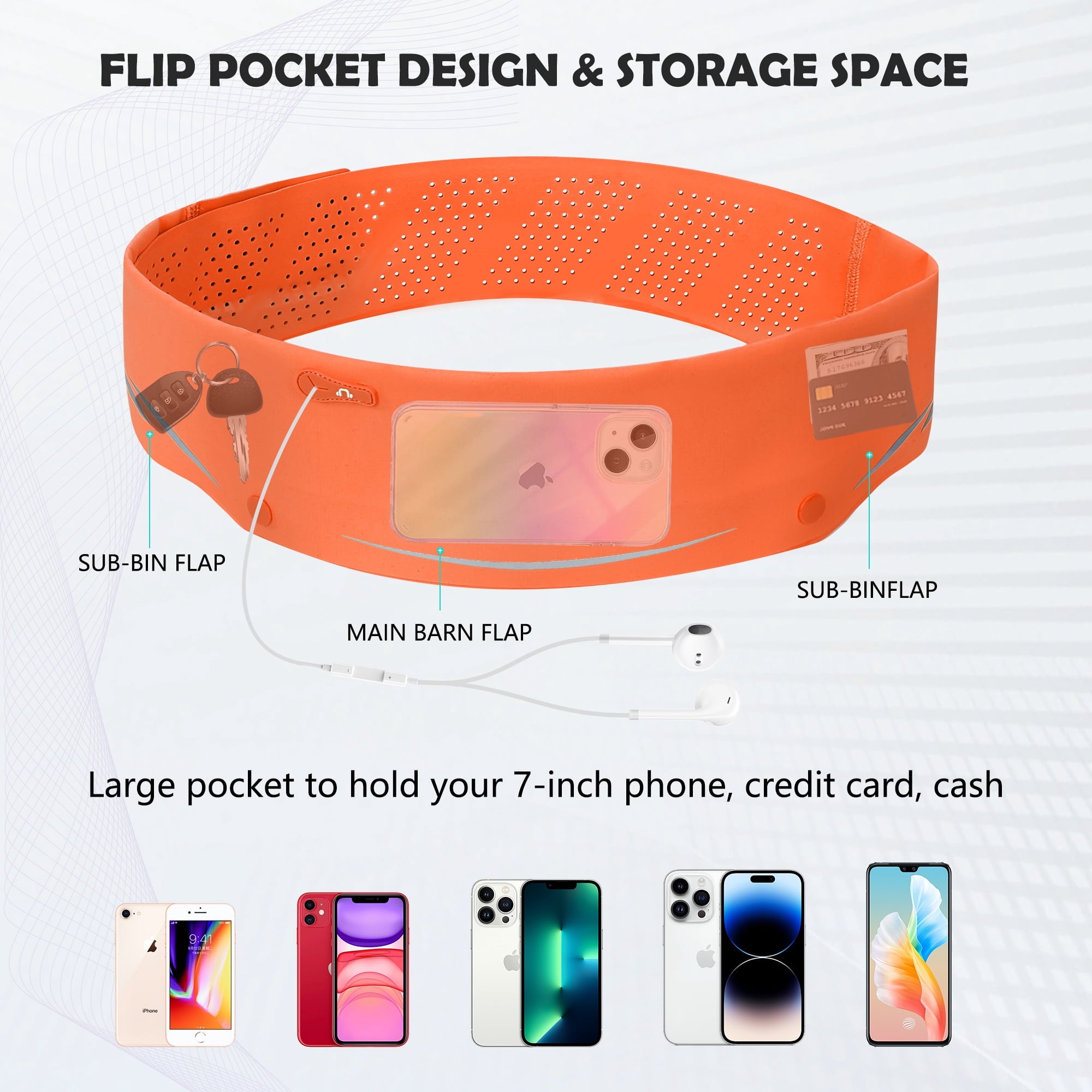 LUXMO LUXURY MOBILE Slim Running Belt Fanny Phone Holder for Running