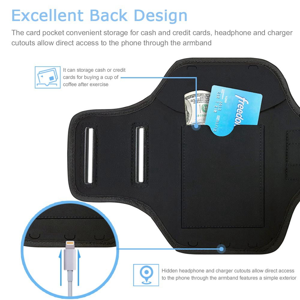iPhone 16 15 14 13 Pro Armband, JEMACHE Water Resistant Gym Running Workouts Arm Band for iPhone 11 12 13 14 15 16, 11/12/13/14/15/16 Pro