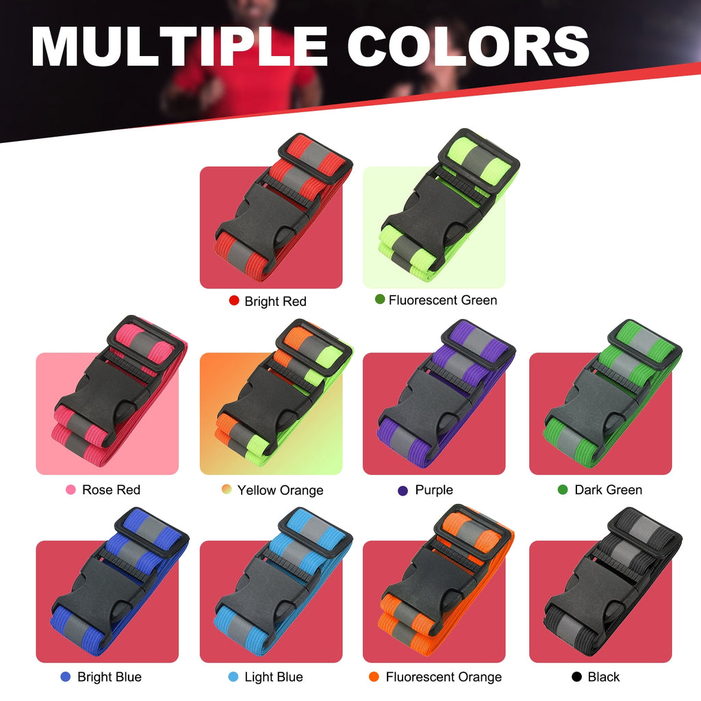 Uxcell Reflective Safety Belt, Adjustable High Visibility Glow Belt Outdoor Running Gear Accessories Fit For (Running/Walking/Cycling), 43.3 x 1.6" & 2 Pcs & Bright Red