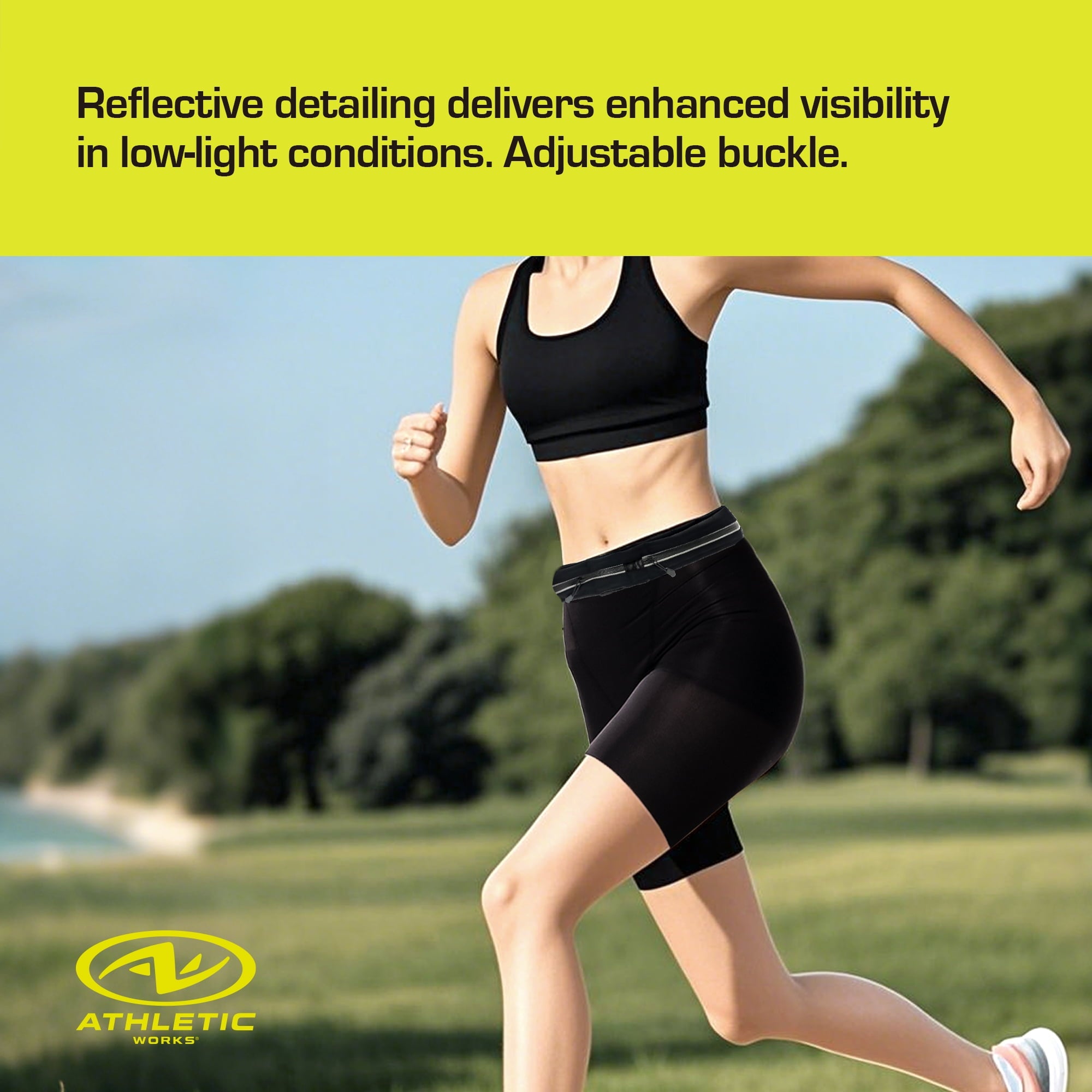 Athletic Works Running Belt with Expandable Bag
