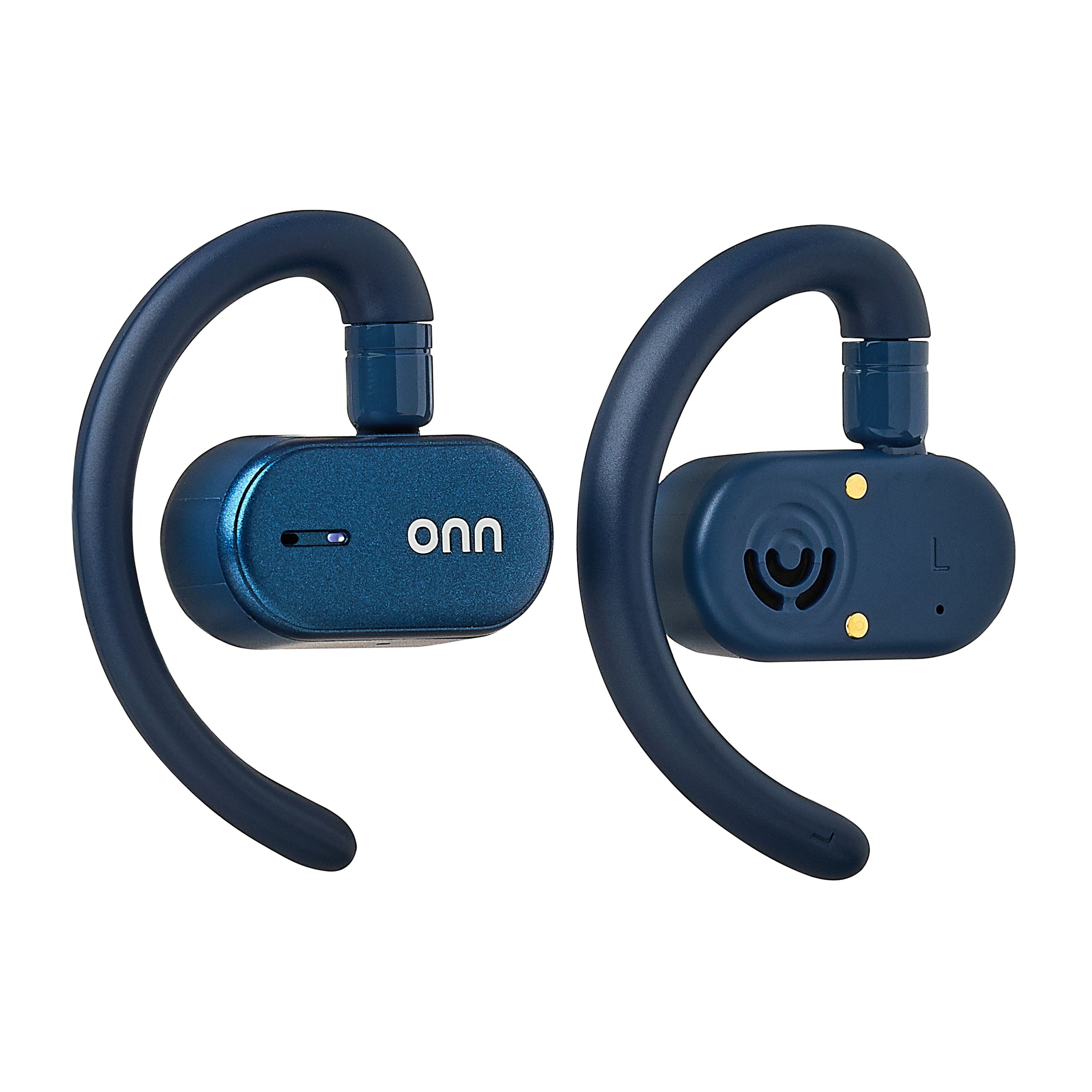 onn Open-Ear Wireless Earphones with Noise Canceling Microphones, Blue