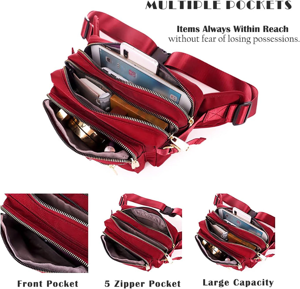 Extra Large Fashion Fanny Pack for Men Women, Waist Bag for Waterproof Hiking Running Biking Gym Outdoor Sports Travel Belt Bag