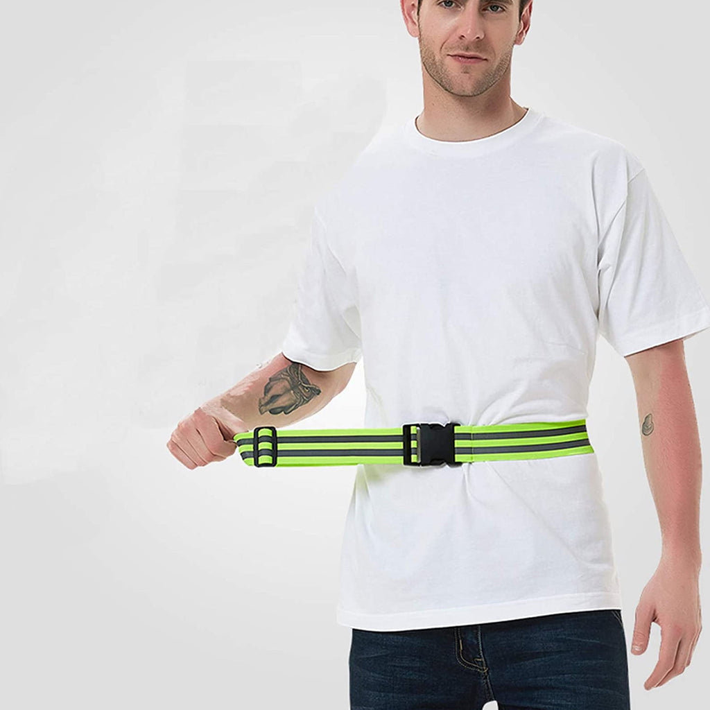 MERRYHAPY Reflective Safety Arm Bands for Night Running, Cycling & Walking, Green Synthetic Material, 2 Pack